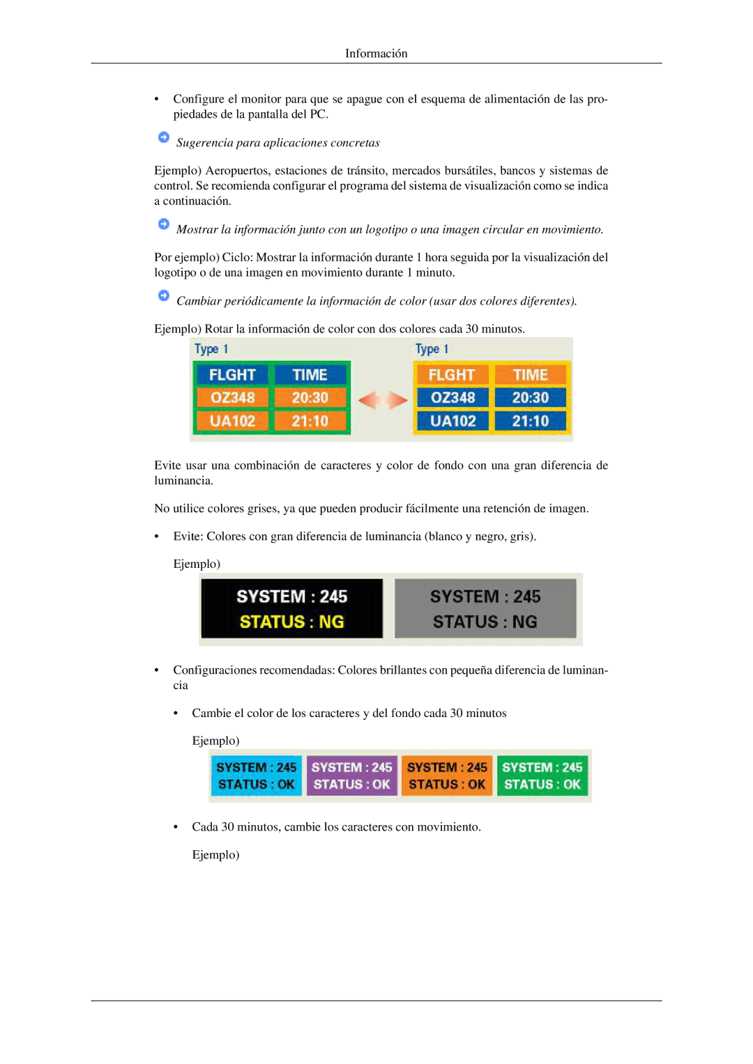 Samsung LS23CFEKF/EN, LS23CFVKF/EN manual Sugerencia para aplicaciones concretas 