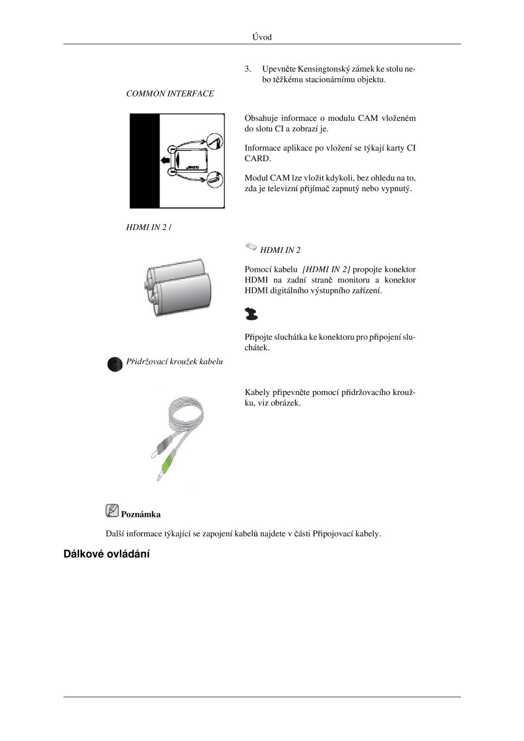 Samsung LS23CFEKF/EN, LS23CFVKF/EN manual Dálkové ovládání, Common Interface 