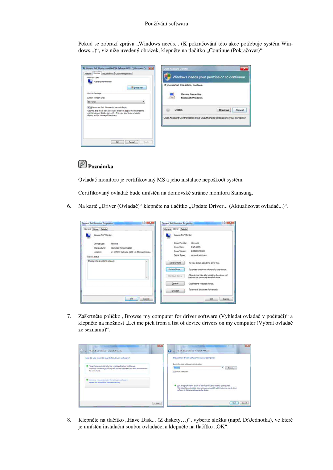 Samsung LS23CFEKF/EN, LS23CFVKF/EN manual Poznámka 