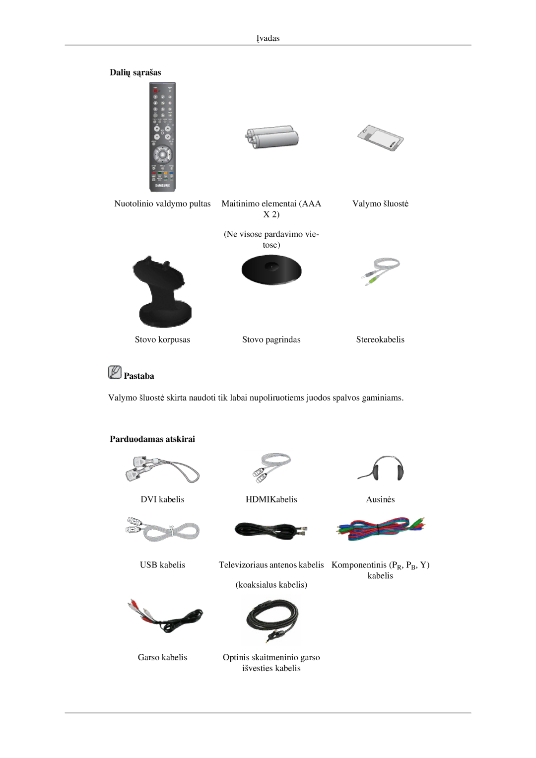 Samsung LS23CFVKF/EN, LS23CFEKF/EN manual Parduodamas atskirai 