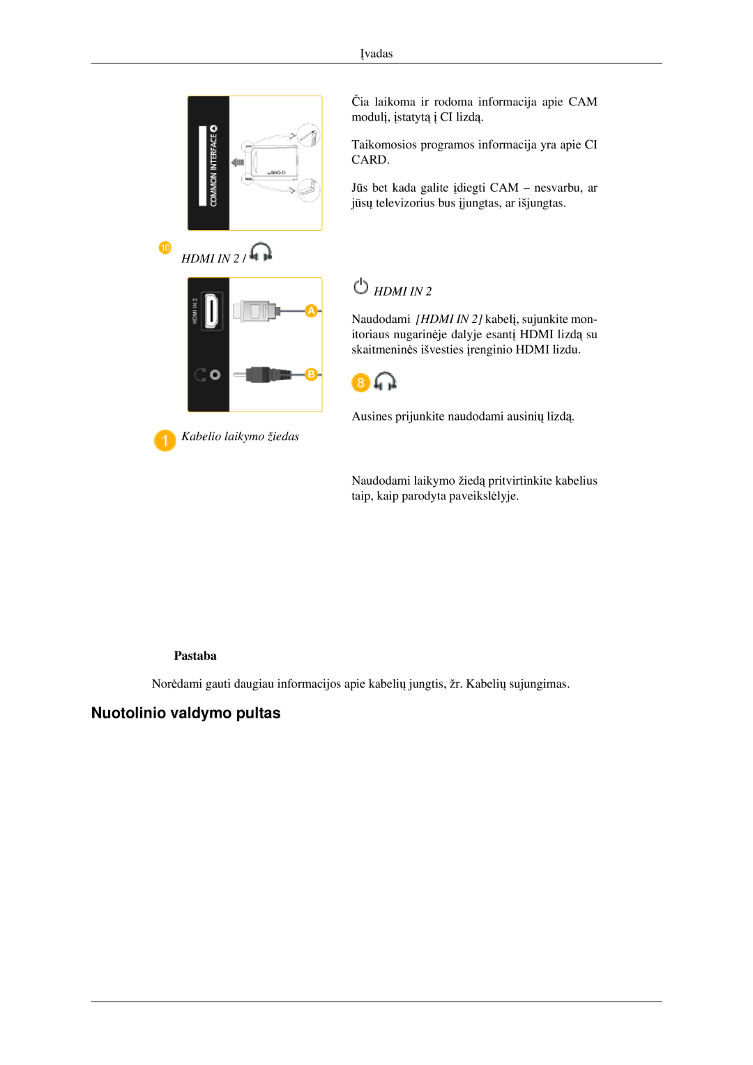 Samsung LS23CFEKF/EN, LS23CFVKF/EN manual Nuotolinio valdymo pultas 