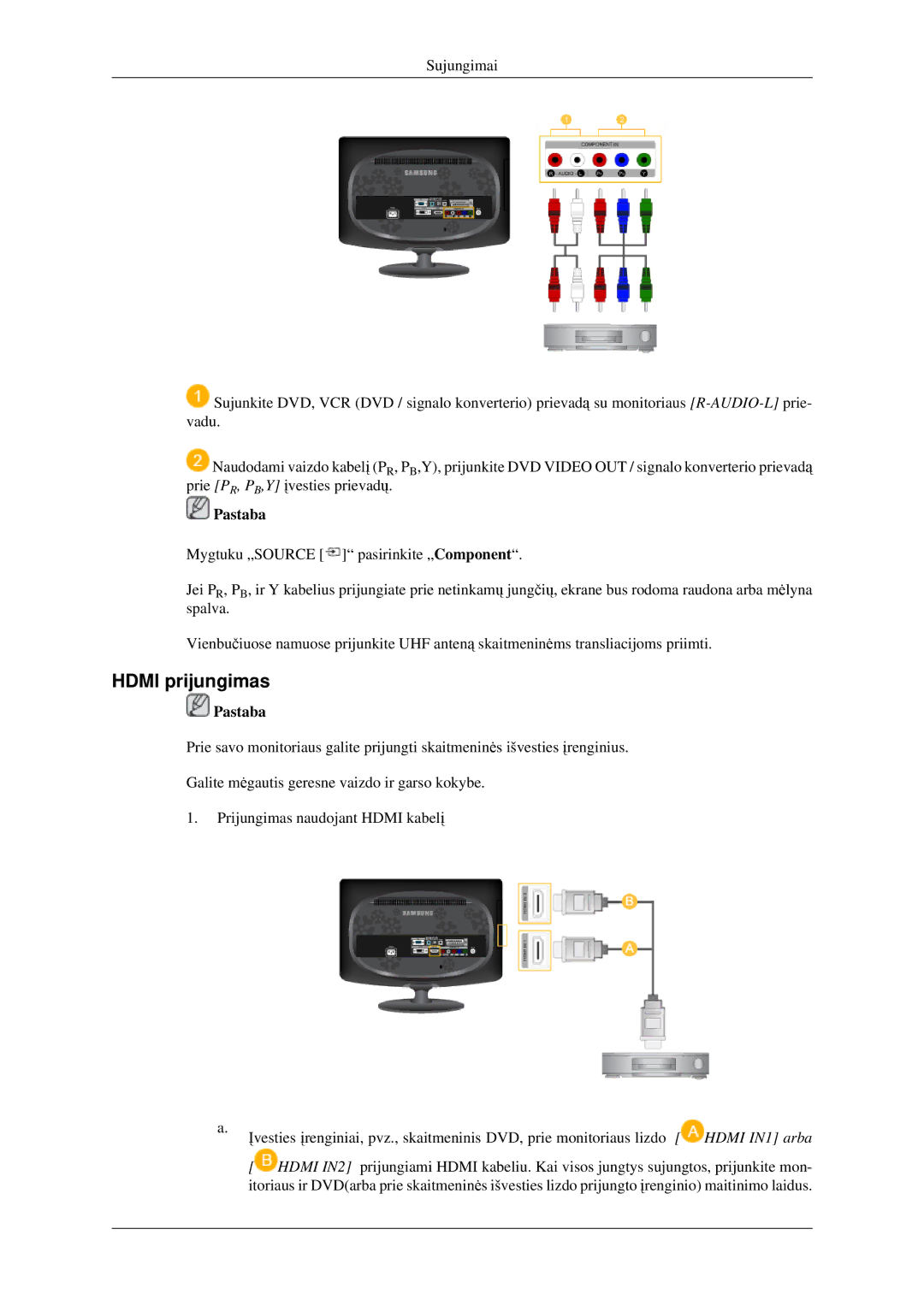 Samsung LS23CFVKF/EN, LS23CFEKF/EN manual Hdmi prijungimas 