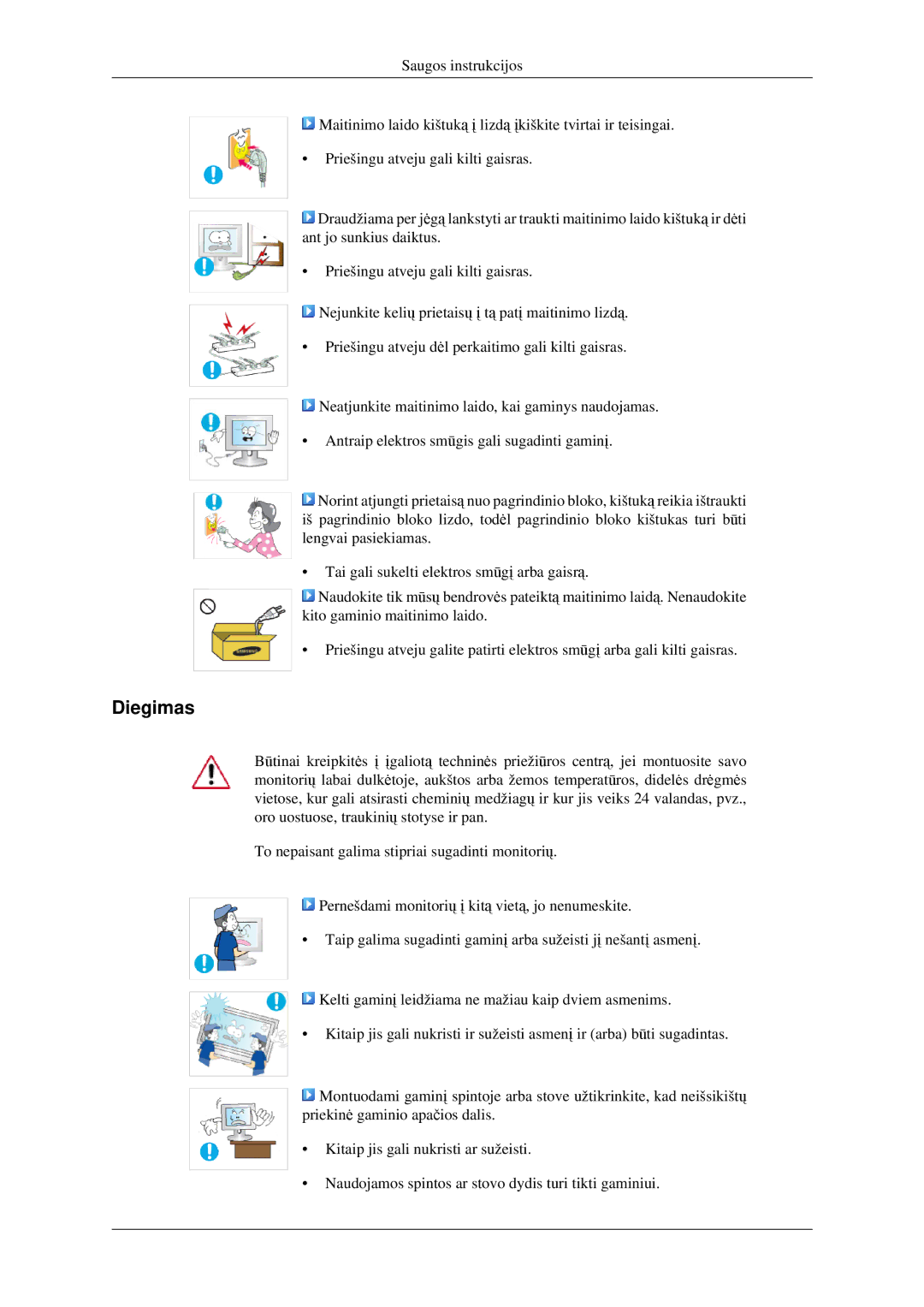 Samsung LS23CFVKF/EN, LS23CFEKF/EN manual Diegimas 