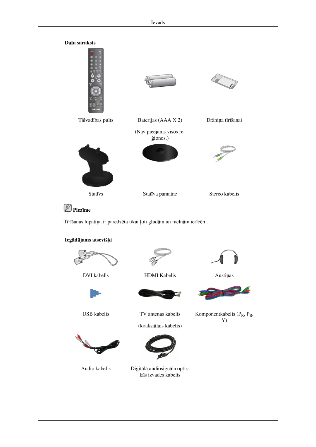 Samsung LS23CFVKF/EN, LS23CFEKF/EN manual Iegādājams atsevišķi 