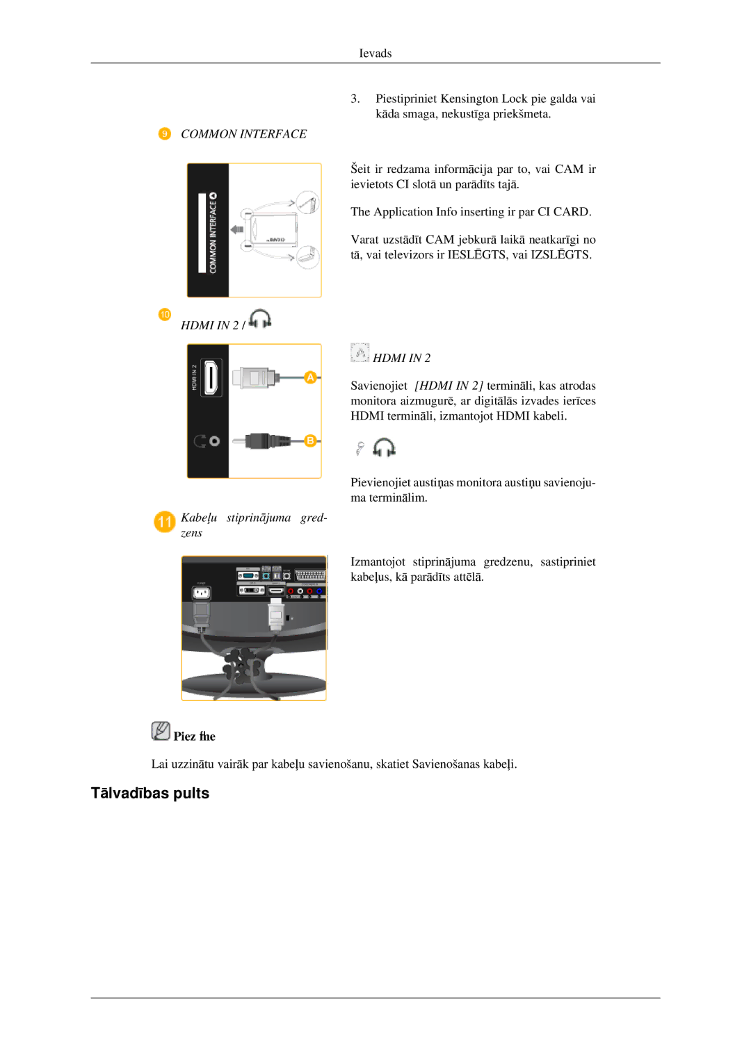 Samsung LS23CFEKF/EN, LS23CFVKF/EN manual Tālvadības pults, Common Interface 