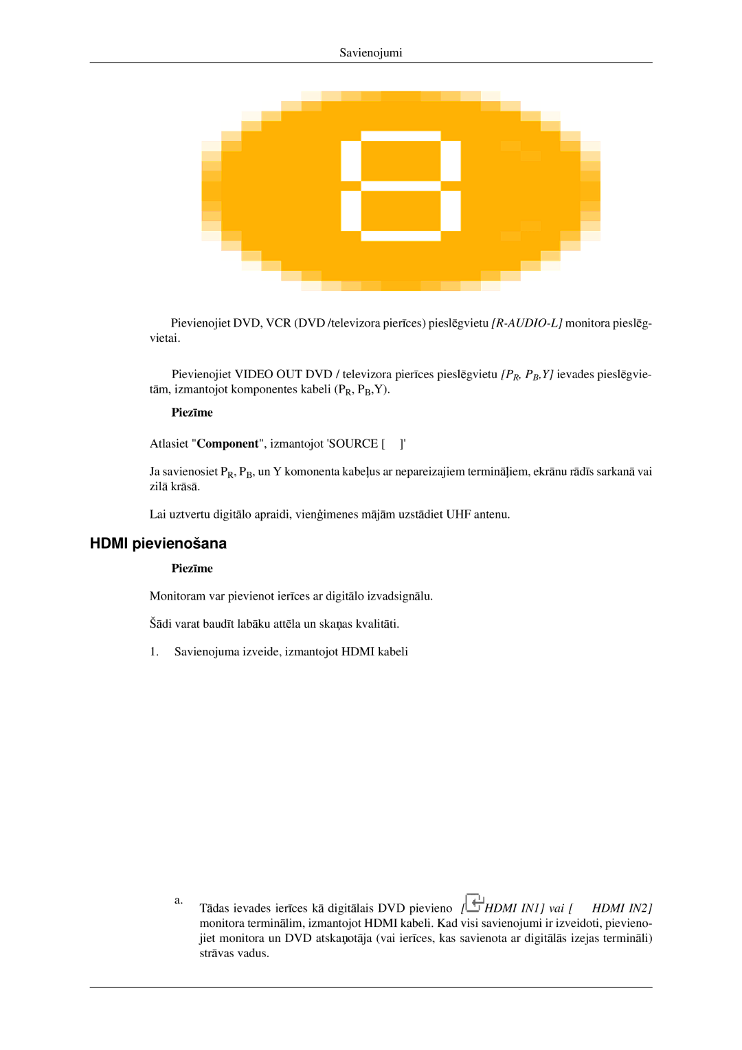 Samsung LS23CFVKF/EN, LS23CFEKF/EN manual Hdmi pievienošana 