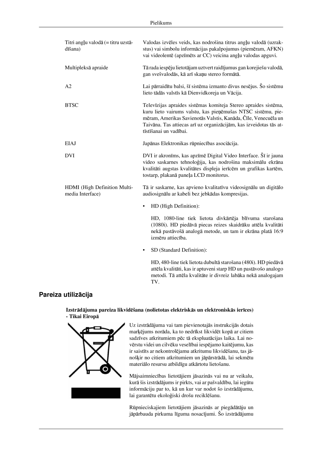 Samsung LS23CFEKF/EN, LS23CFVKF/EN manual Pareiza utilizācija, Btsc 