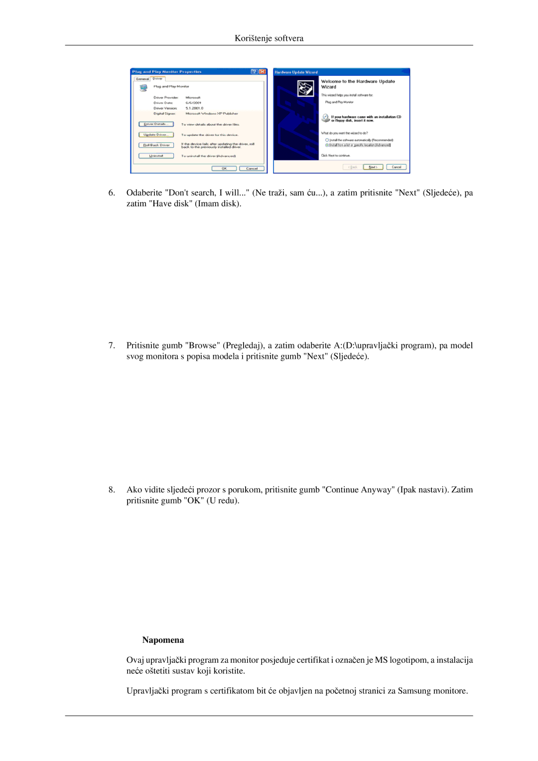 Samsung LS23CFVKF/EN, LS23CFEKF/EN manual Napomena 