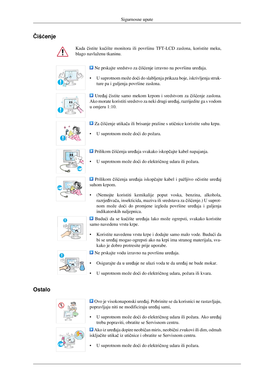 Samsung LS23CFVKF/EN, LS23CFEKF/EN manual Čišćenje, Ostalo 