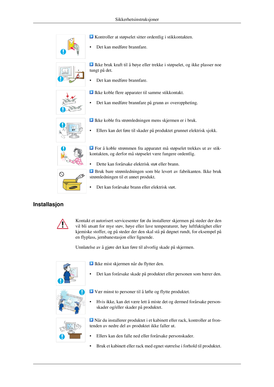 Samsung LS23CFVKF/XE, LS23CFEKF/EN manual Installasjon 