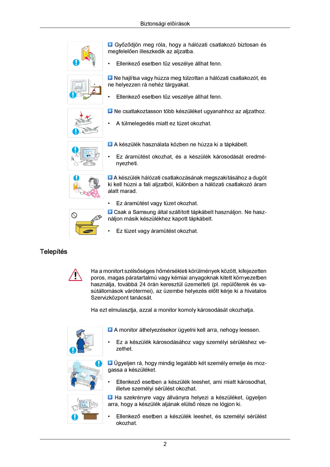 Samsung LS23CMZKFV/EN, LS23CMZKFVA/EN, 2333SW-KF/KR manual Telepítés 