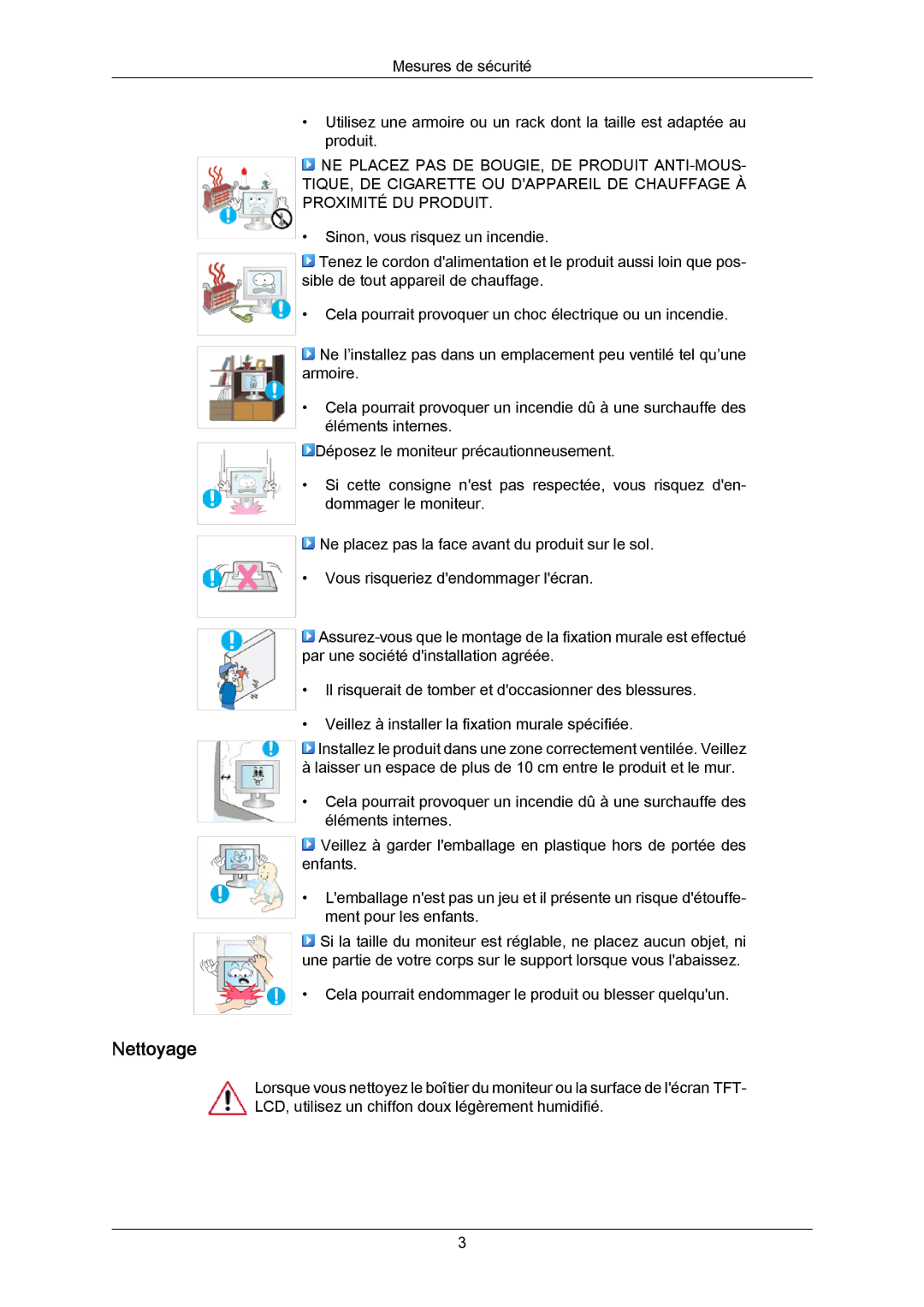 Samsung LS23CMZKFV/EN, LS23CMZKFVA/EN manual Nettoyage 