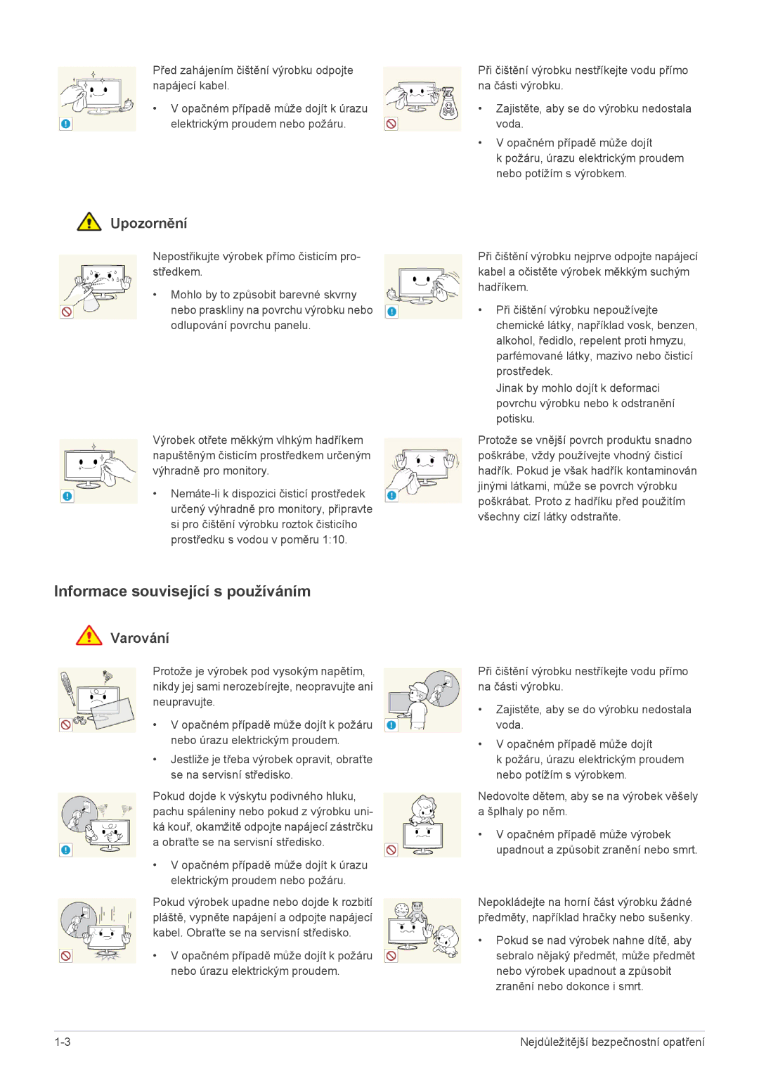 Samsung LS23CMZKFZ/ZN, LS23CMZKFZ/EN, LS23CMTKF/EN manual Informace související s používáním 