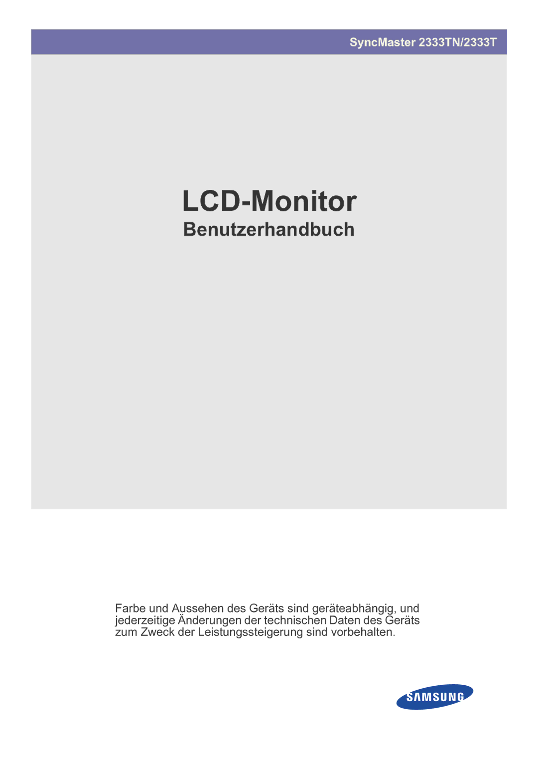 Samsung LS23CMTKF/EN, LS23CMZKFZ/EN manual LCD-Monitor 