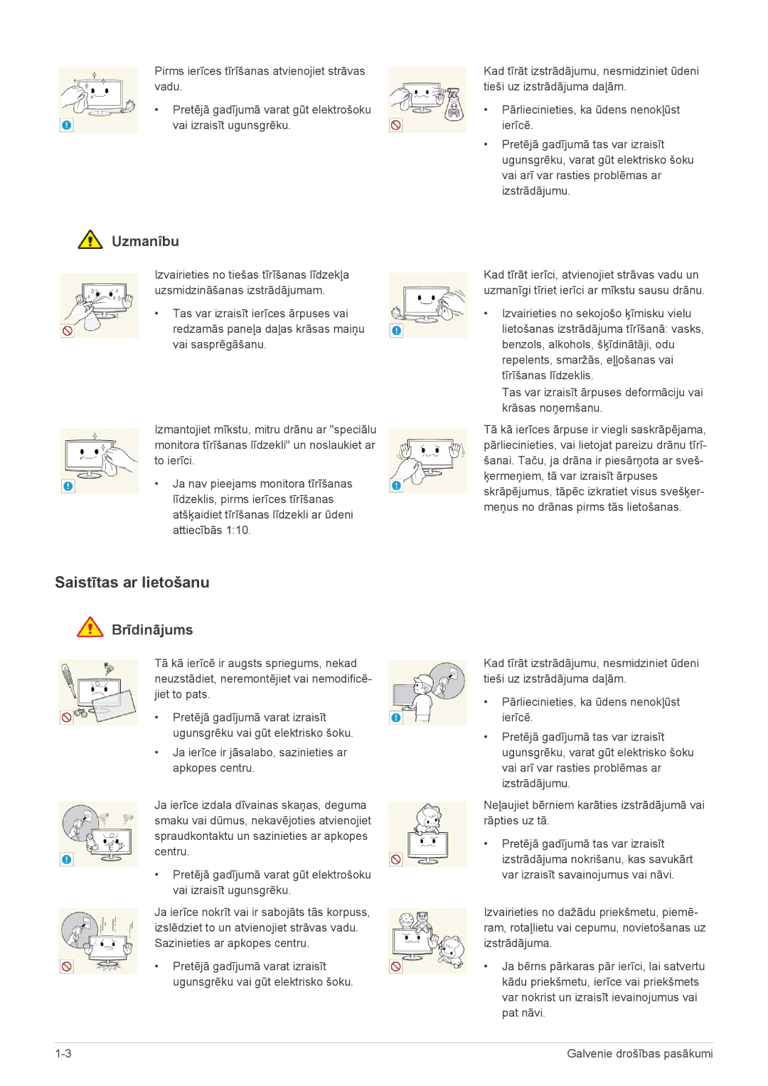 Samsung LS23CMZKFZ/EN, LS23CMTKF/EN manual Saistītas ar lietošanu 