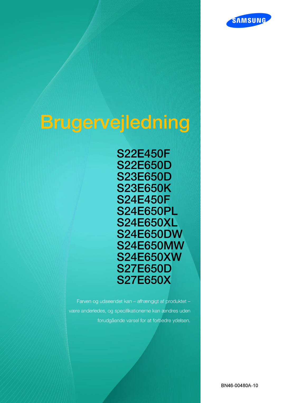 Samsung LS24E65UPL/EN, LS23E65UDC/EN, LS22E45UDWG/EN, LS24E65UXWG/EN, LS24E45UFS/EN, LS22E65UDSG/EN manual Brugervejledning 