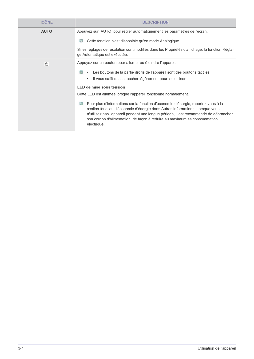 Samsung LS23EFPKFV/EN, LS23EFPKFK/ZA manual Cette fonction nest disponible quen mode Analogique, Ge Automatique est exécutée 