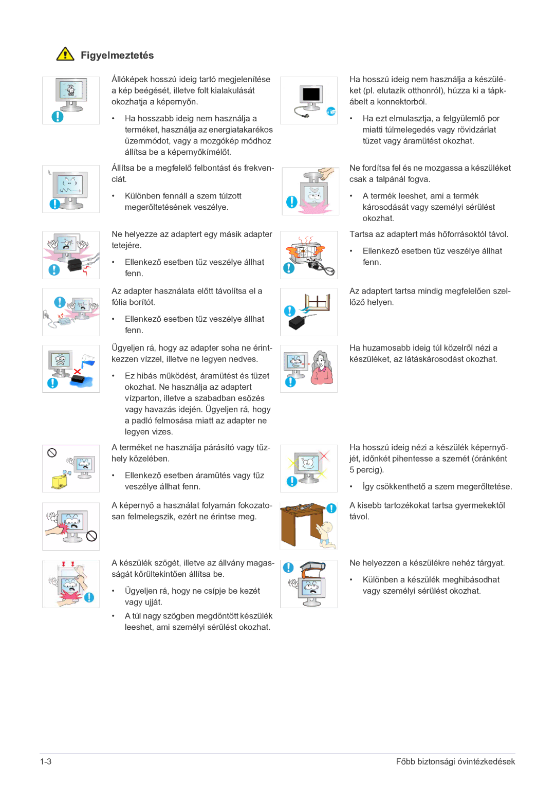 Samsung LS23EFPKFV/EN, LS23EFPKFK/ZA manual Figyelmeztetés 