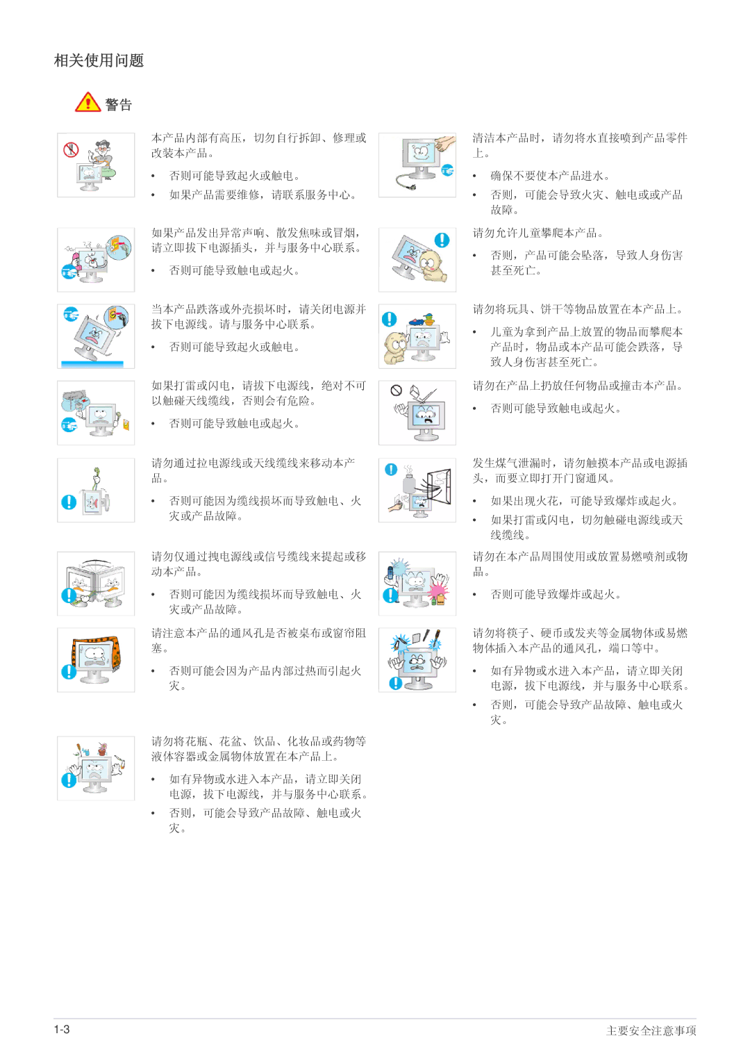 Samsung LS23EFPKFV/EN, LS23EFPKFK/ZA manual 相关使用问题 