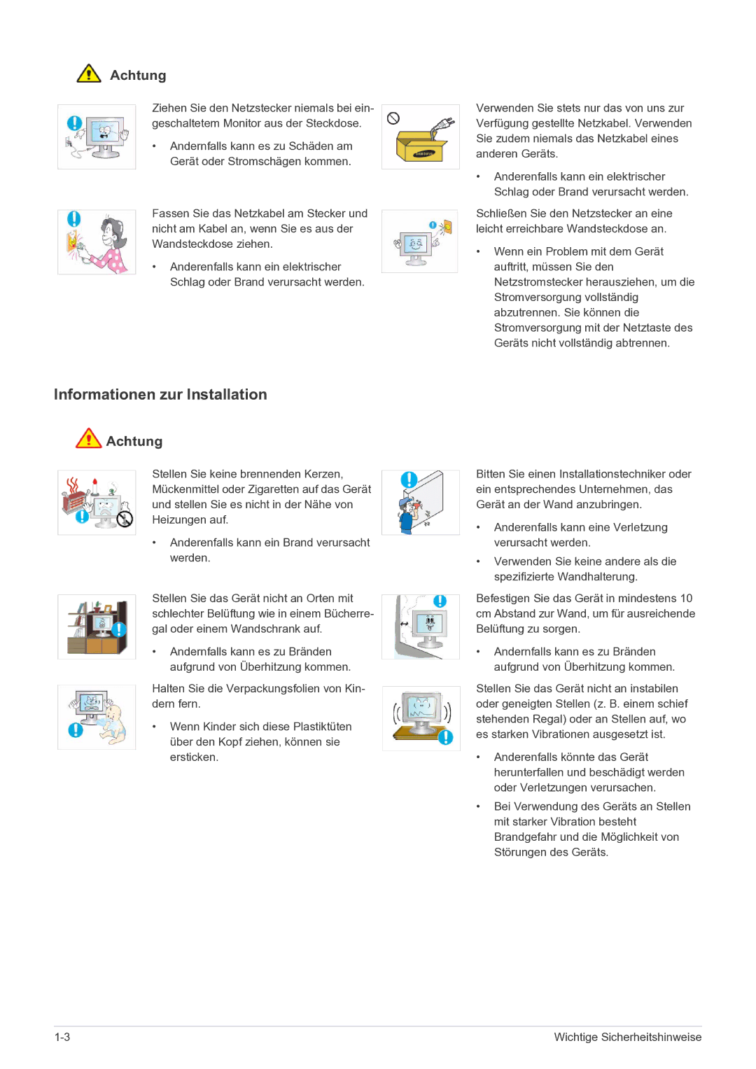 Samsung LS23EFPKFV/EN manual Informationen zur Installation 