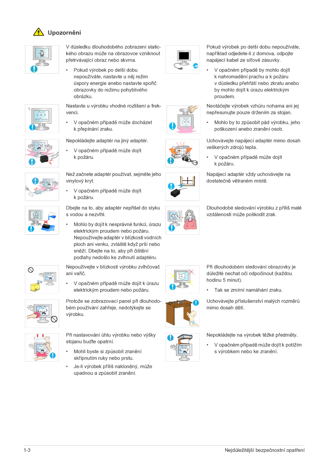 Samsung LS23EFPKFV/EN manual Upozornění 