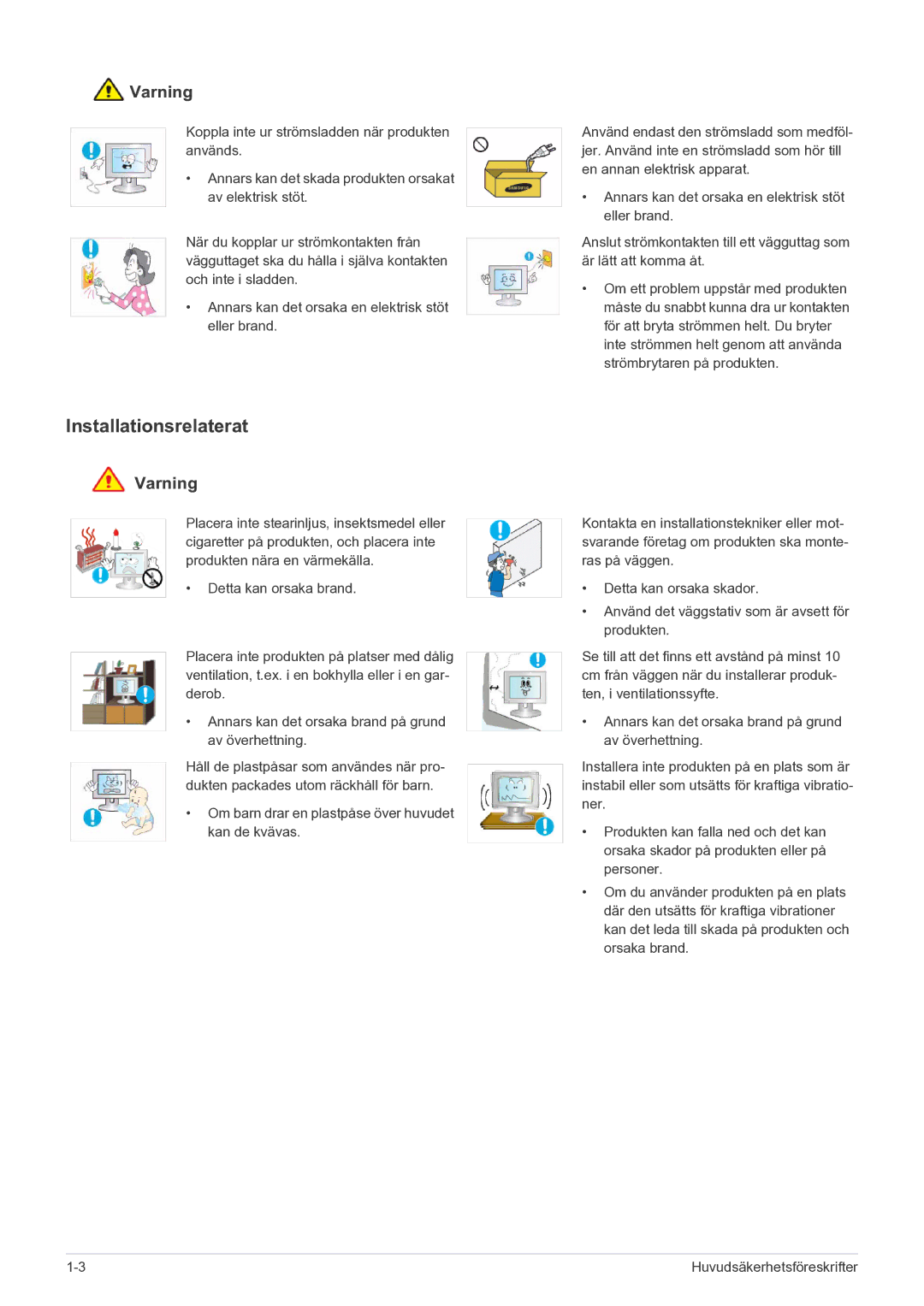 Samsung LS23EFPKFV/EN manual Installationsrelaterat 