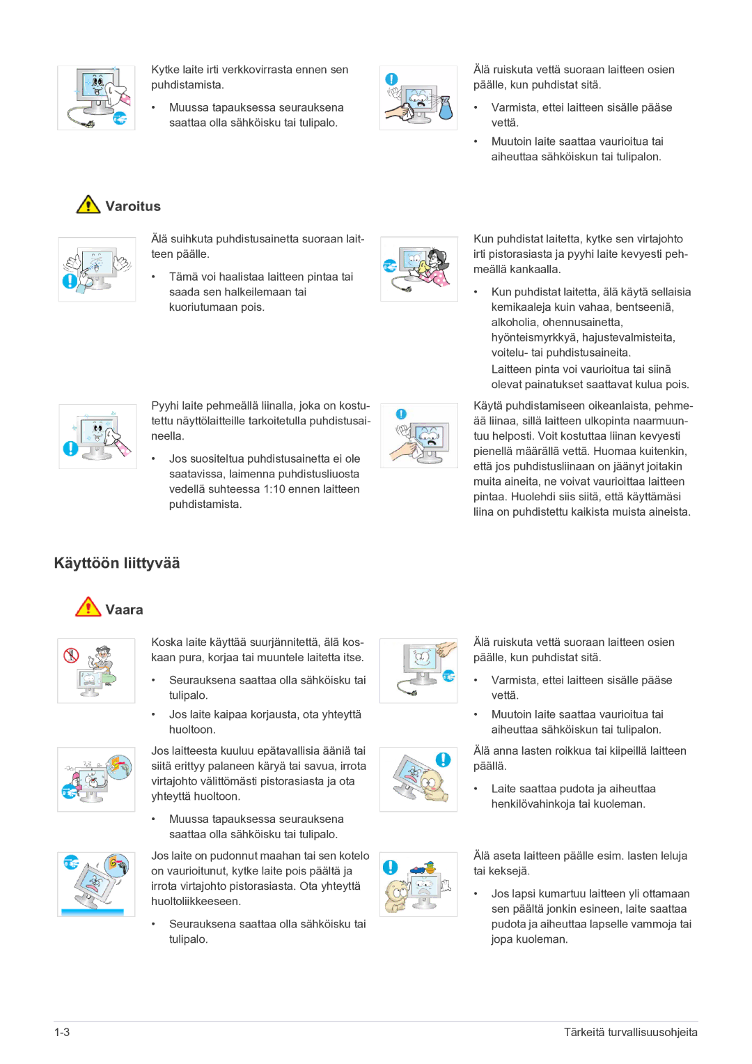 Samsung LS23EFPKFV/EN manual Käyttöön liittyvää 