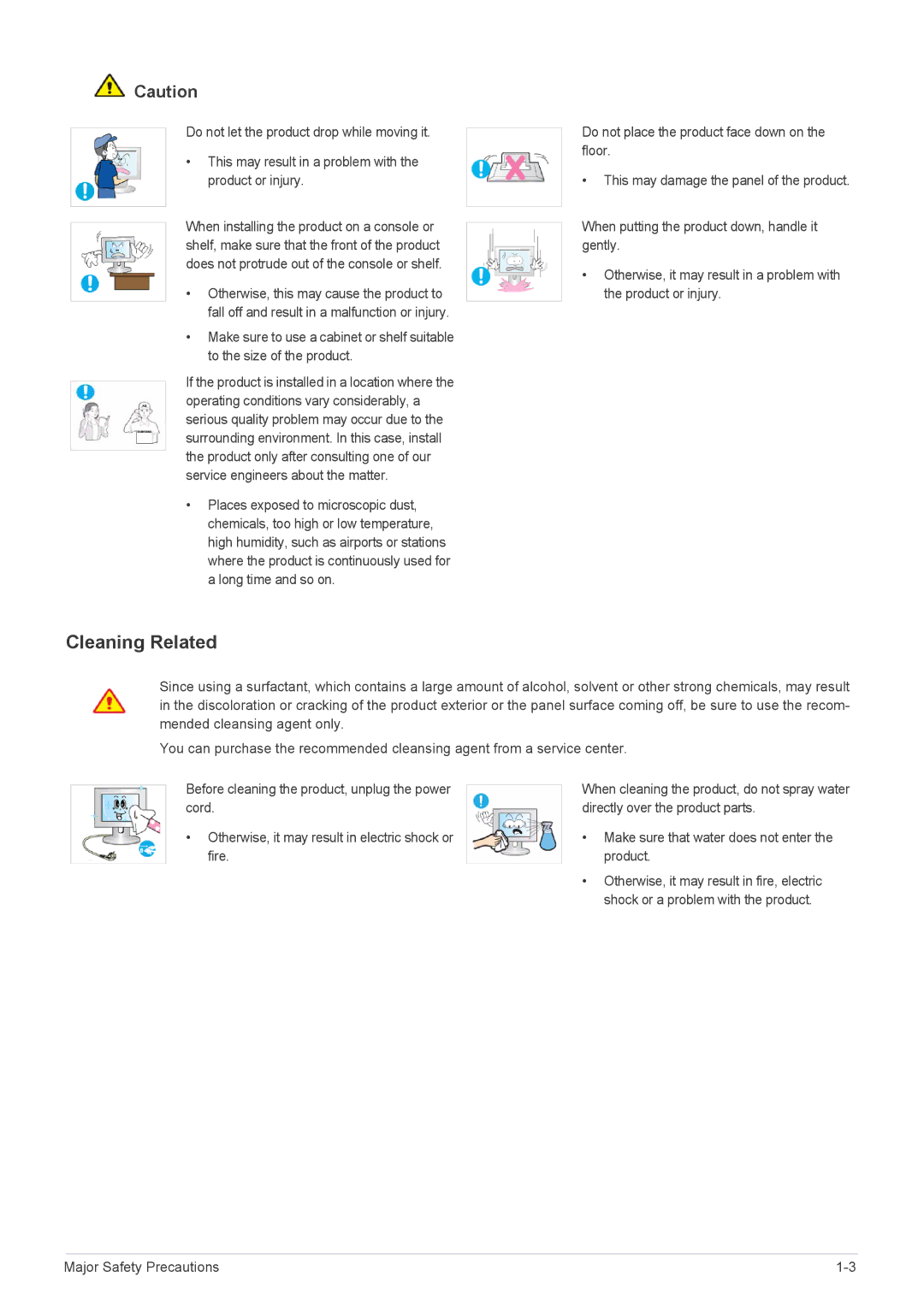 Samsung LS23EFVKUU/XJ manual Cleaning Related 