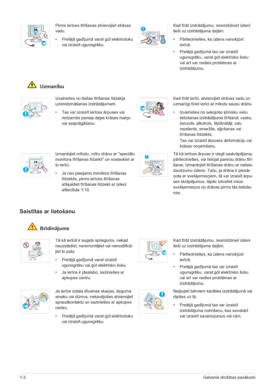 Samsung LS23EFVKUV/EN manual Saistītas ar lietošanu 