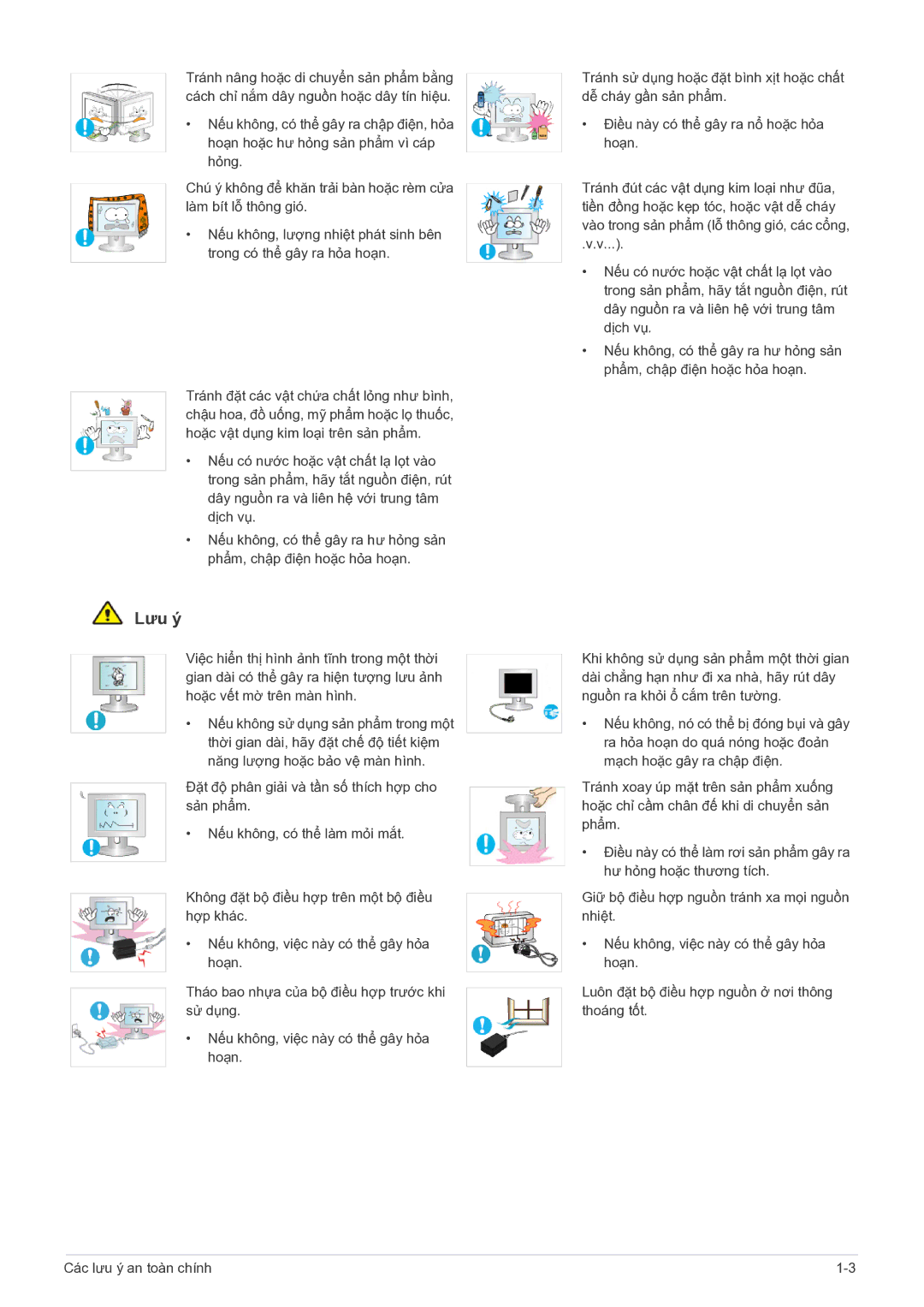 Samsung LS23EFVKUVMXV manual Lưu ý 