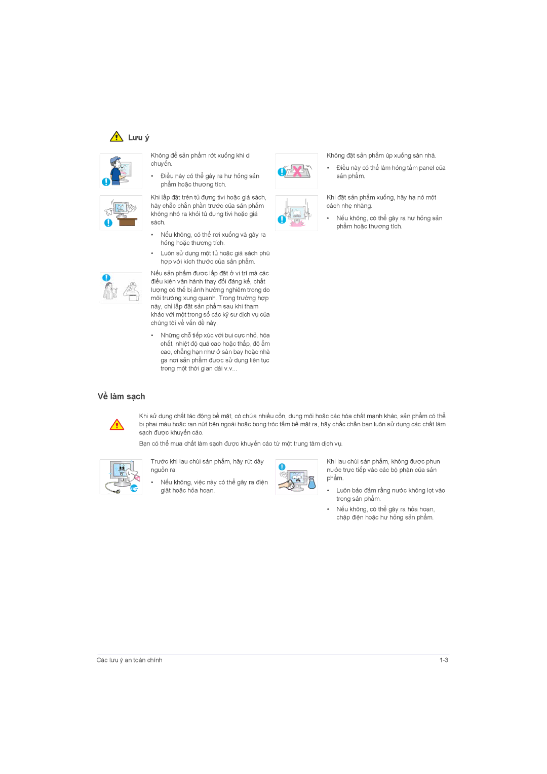 Samsung LS23LRZKUV/ZC, LS20LRZKUVMXV, LS22LRZKUVMXV manual Về làm sạch 