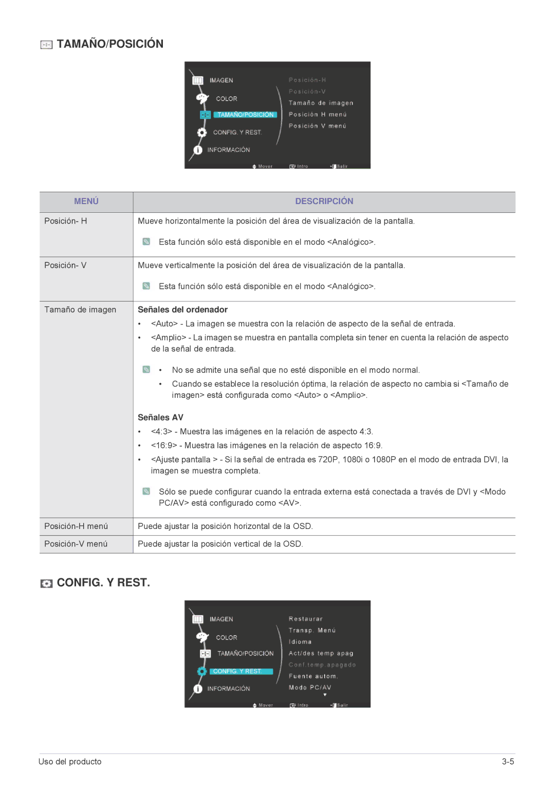 Samsung LS23MUPNB/EN, LS23MUQHB/EN, LS23MURHB/EN manual Señales del ordenador, Señales AV 