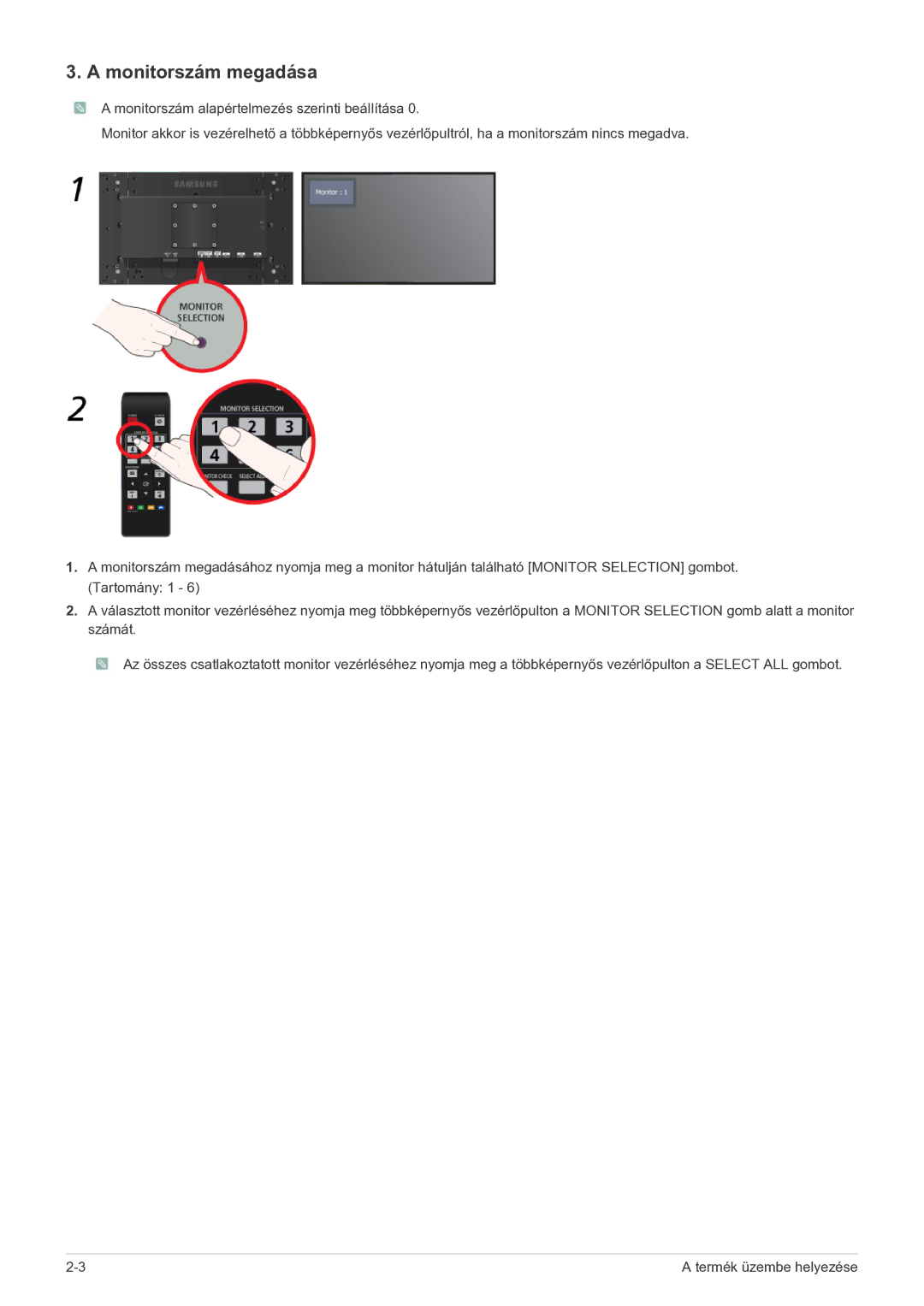 Samsung LS23MURHBSEN, LS23MUQHB/EN, LS23MUQHBSEN, LS23MUPNBSEN manual Monitorszám megadása 