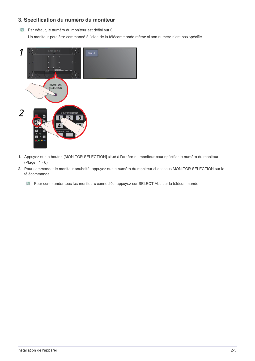 Samsung LS23MURHB/EN, LS23MUQHB/EN manual Spécification du numéro du moniteur 