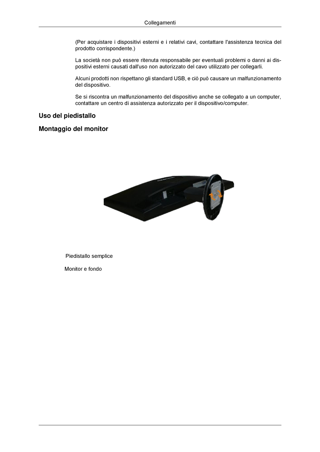 Samsung LS23MYYKBBA/EN, LS23MYYKBB/EDC manual Uso del piedistallo Montaggio del monitor 
