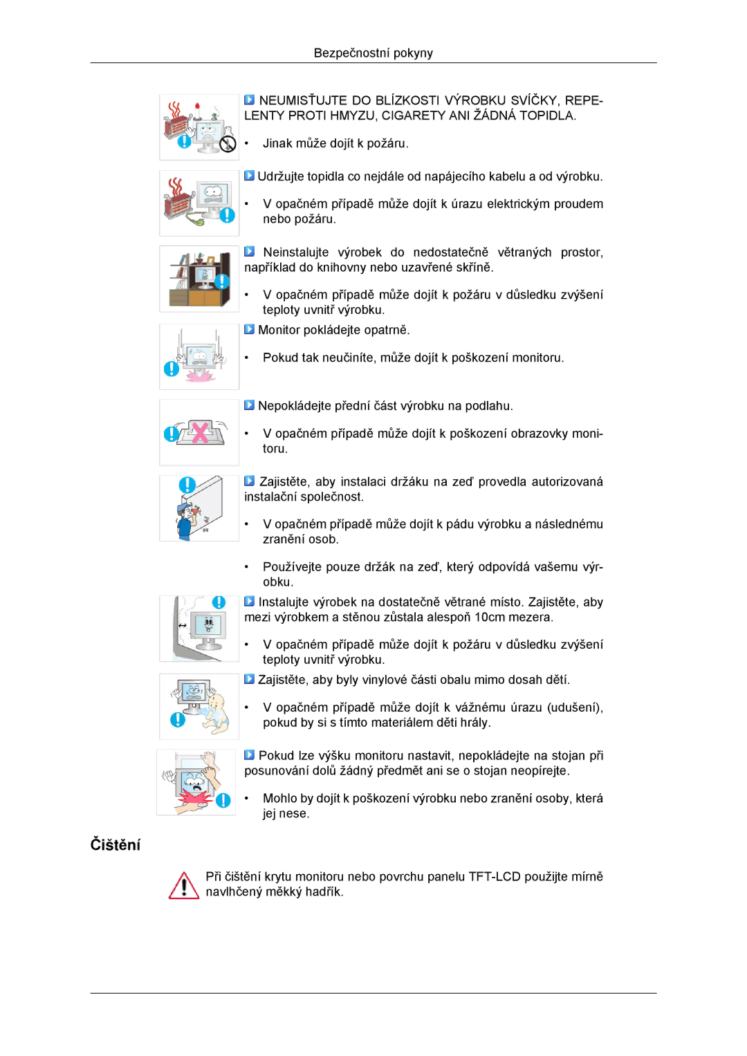 Samsung LS23MYYKBBA/EN, LS23MYYKBB/EDC manual Čištění 