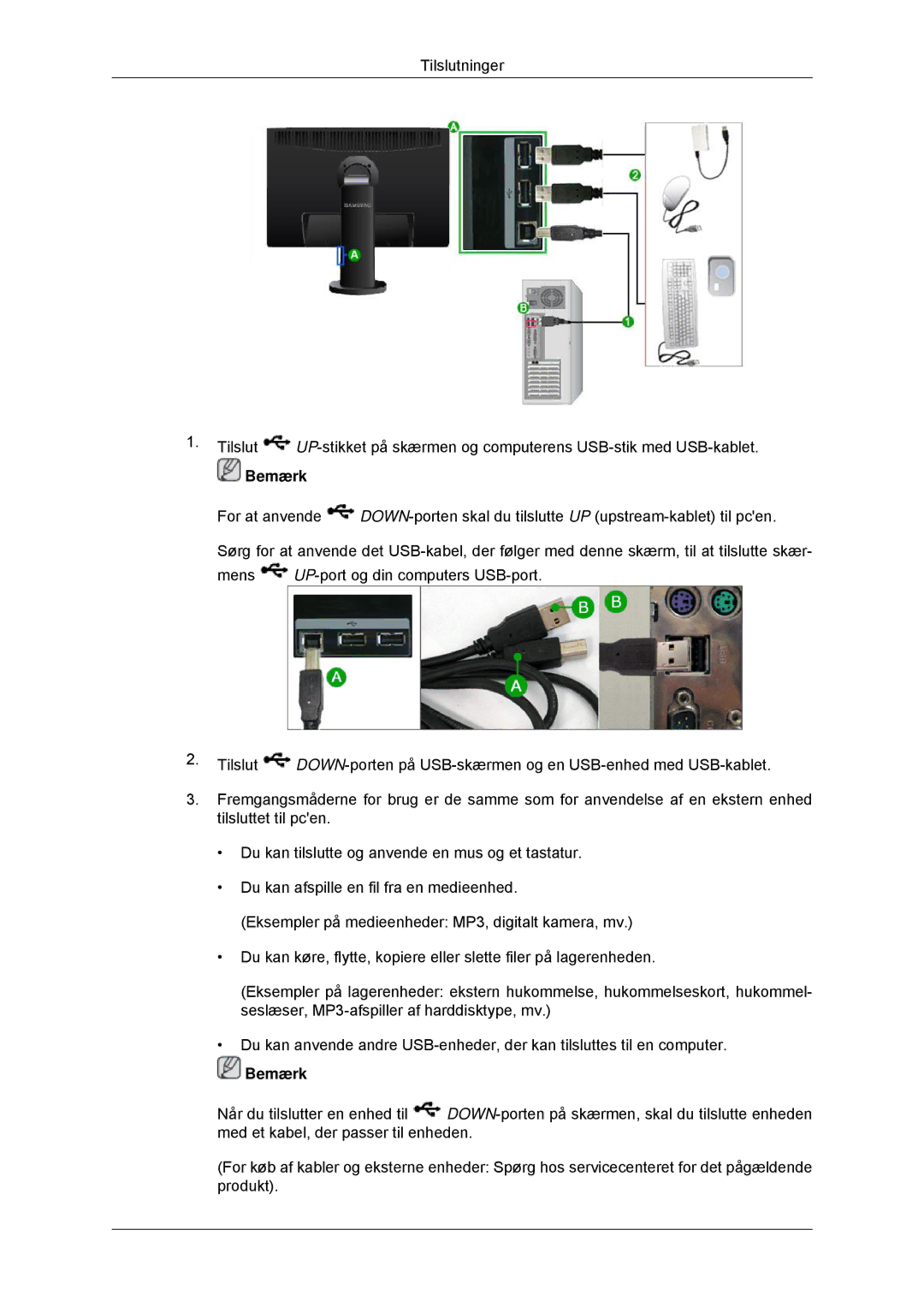 Samsung LS23MYYKBB/EDC, LS23MYYKBBA/EN manual Bemærk 