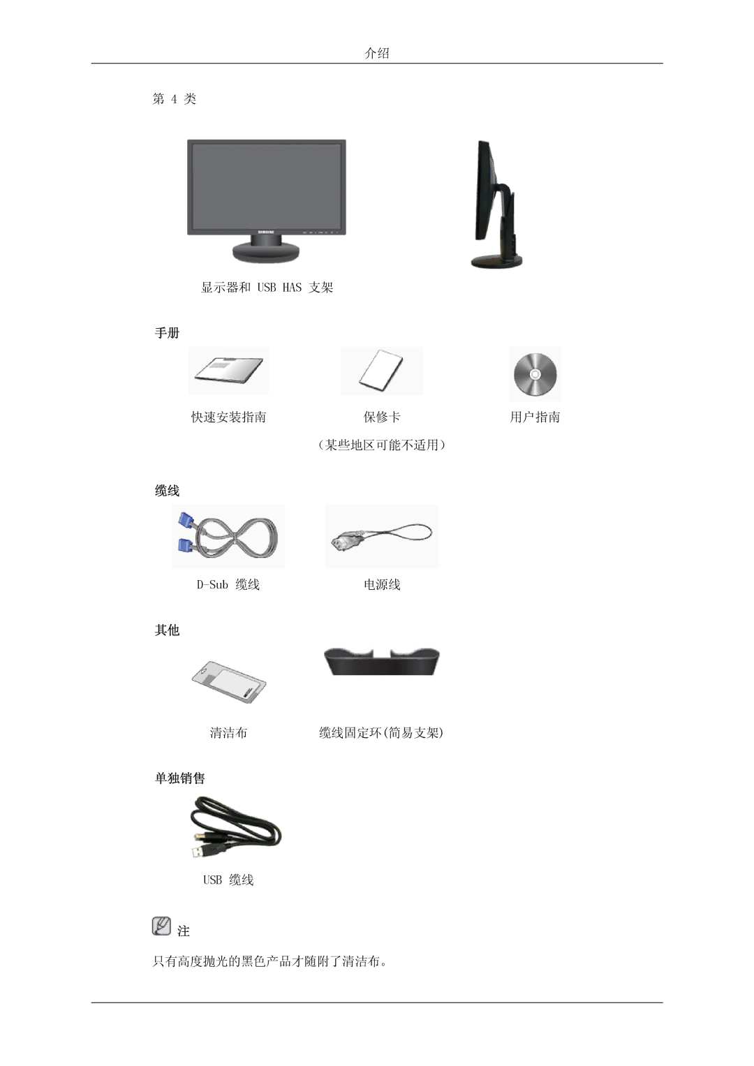 Samsung LS23MYYKBB/EDC, LS23MYYKBBA/EN manual 单独销售 