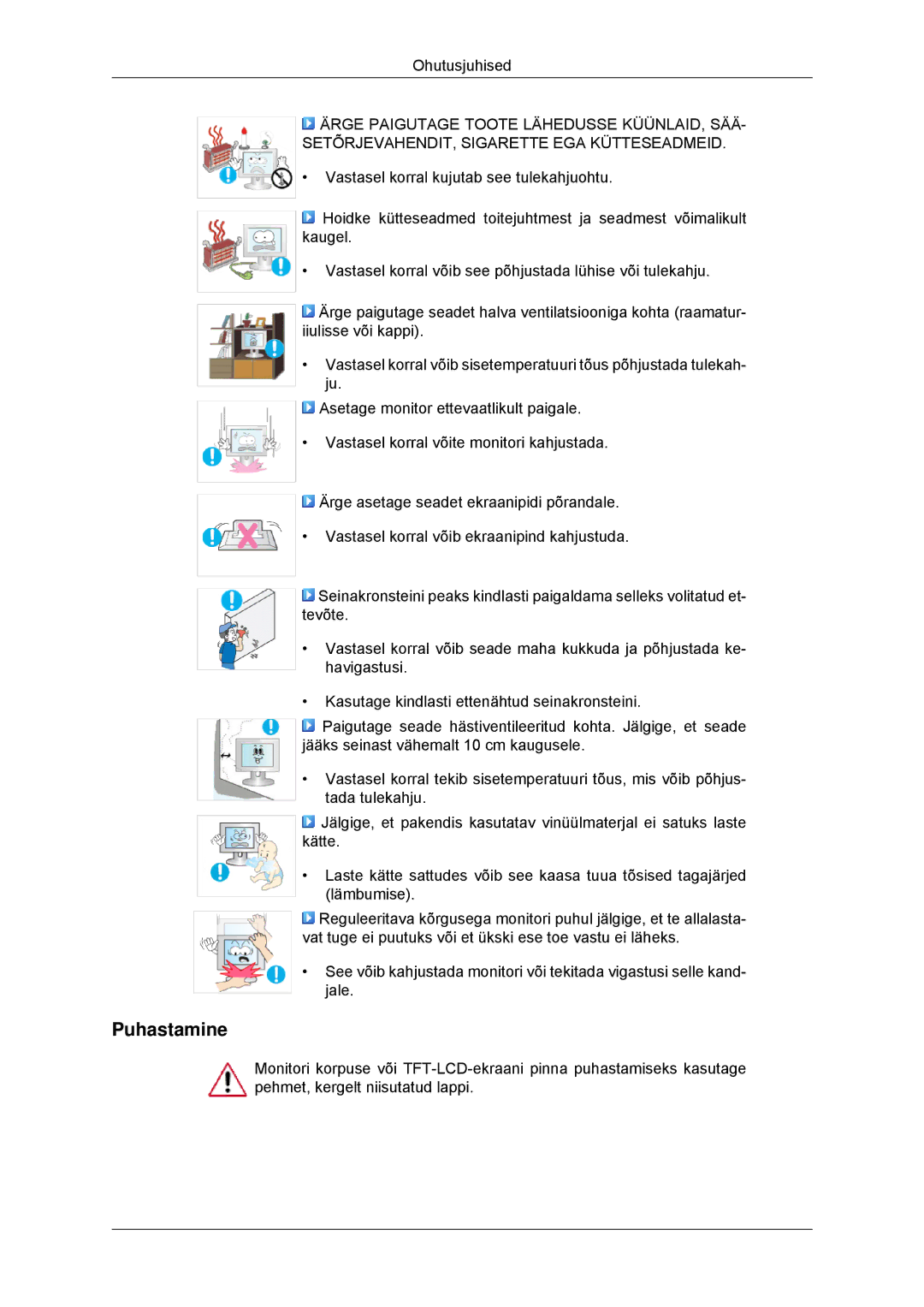 Samsung LS23MYYKBB/EDC manual Puhastamine 