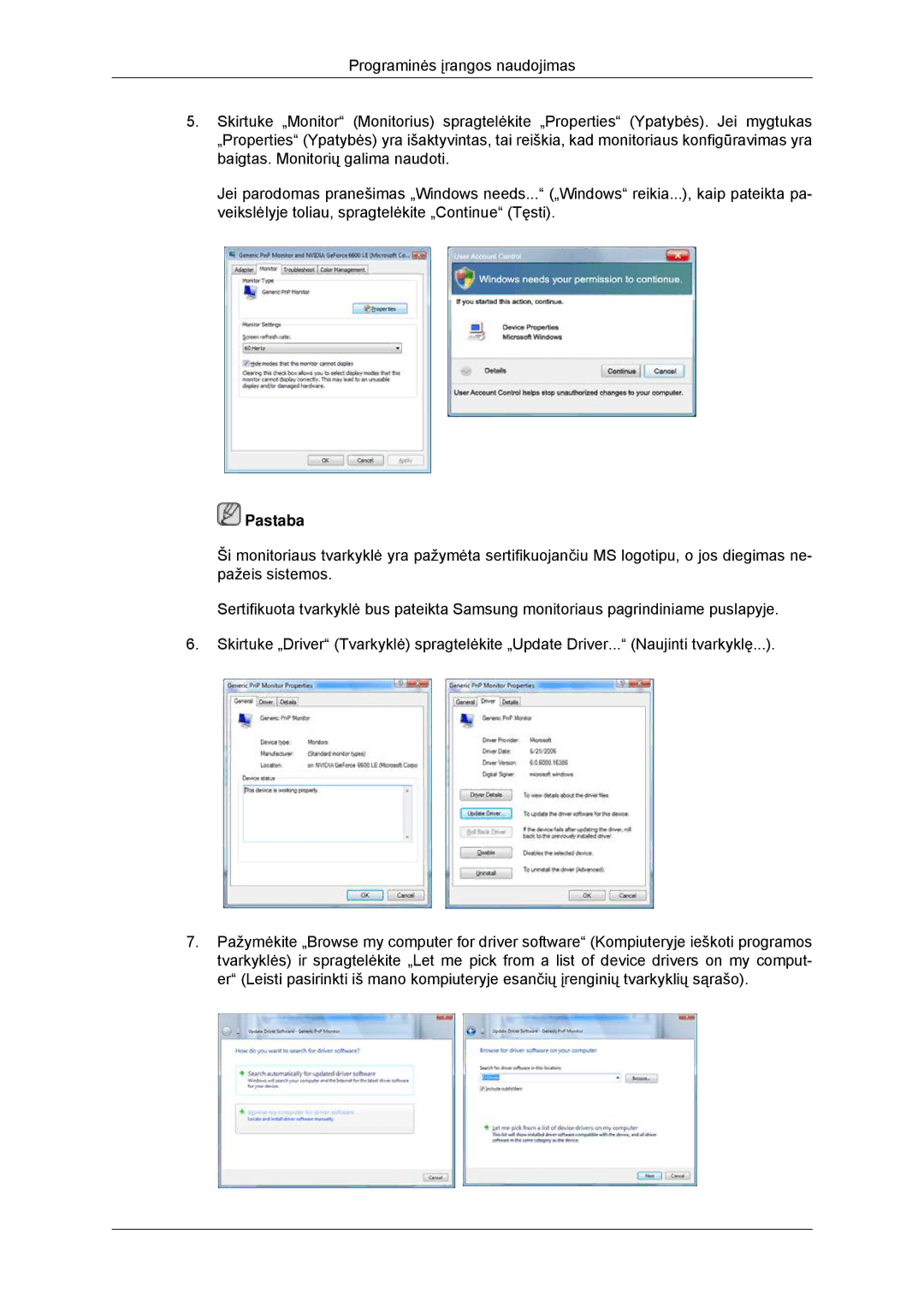 Samsung LS23MYYKBB/EDC manual Pastaba 