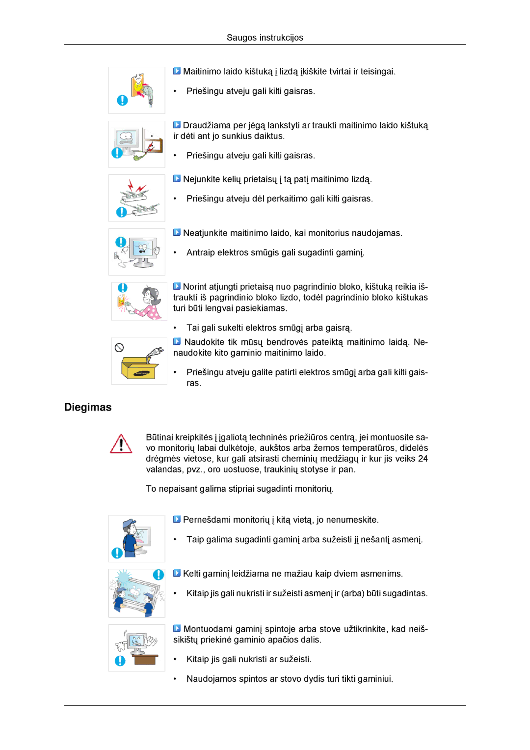 Samsung LS23MYYKBB/EDC manual Diegimas 