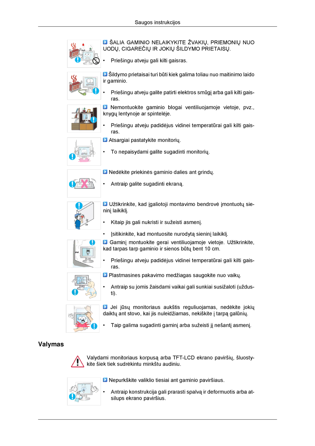 Samsung LS23MYYKBB/EDC manual Valymas 