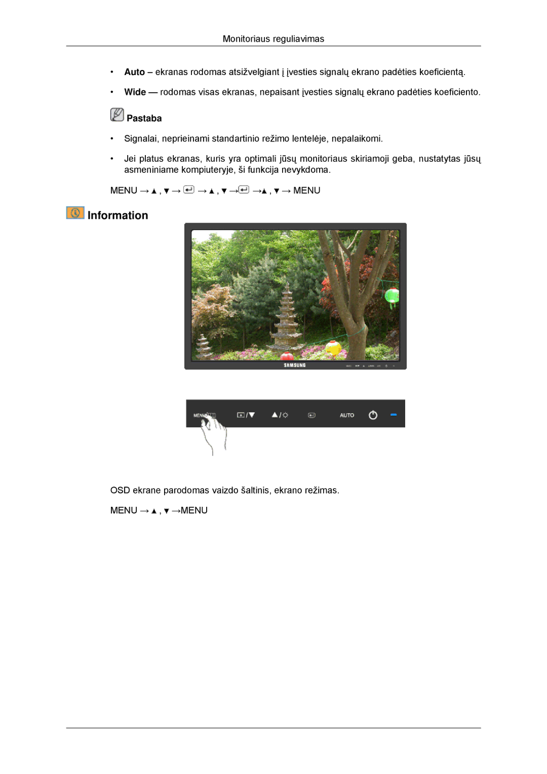 Samsung LS23MYYKBB/EDC manual Information, Pastaba 