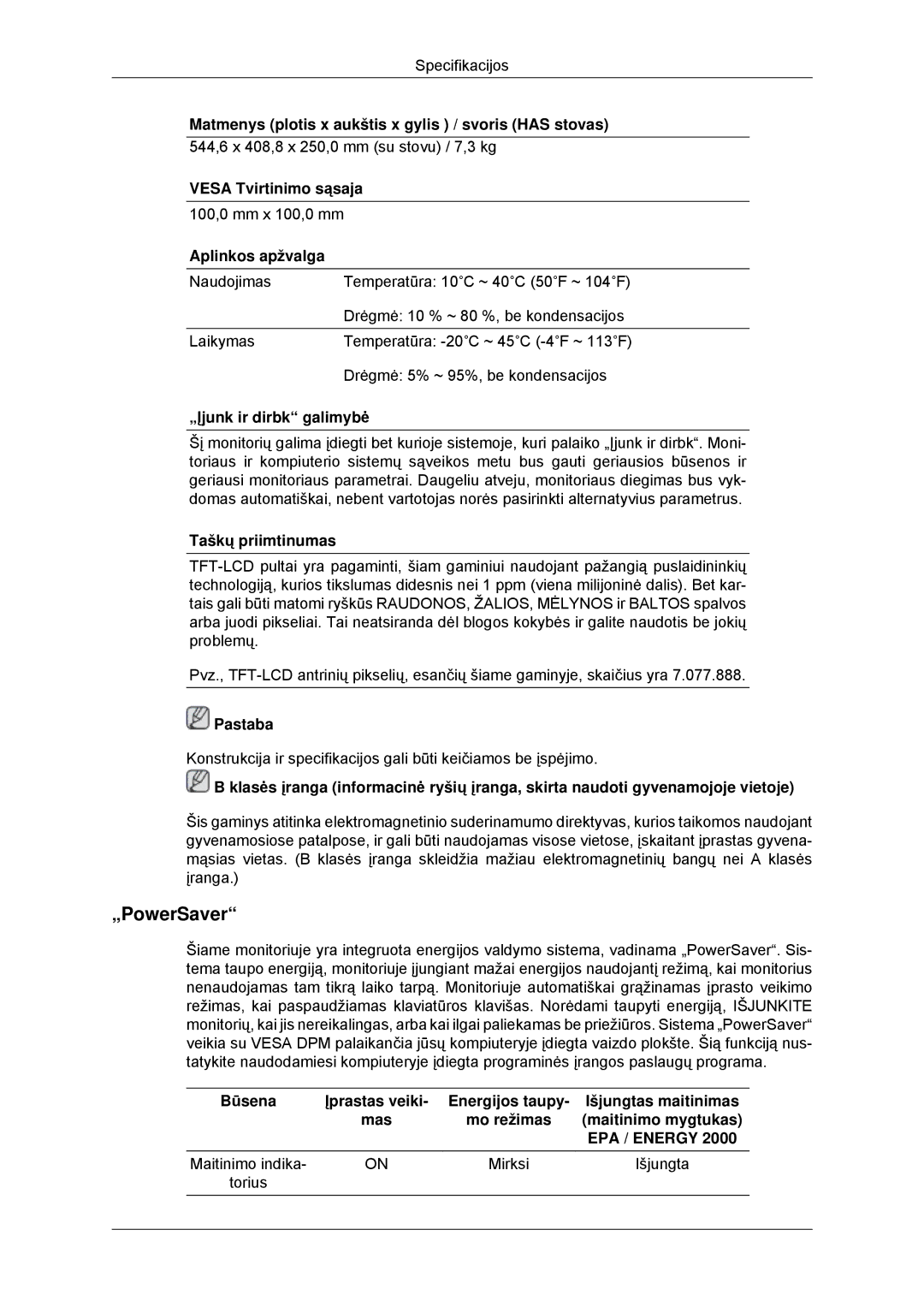 Samsung LS23MYYKBB/EDC manual „PowerSaver 