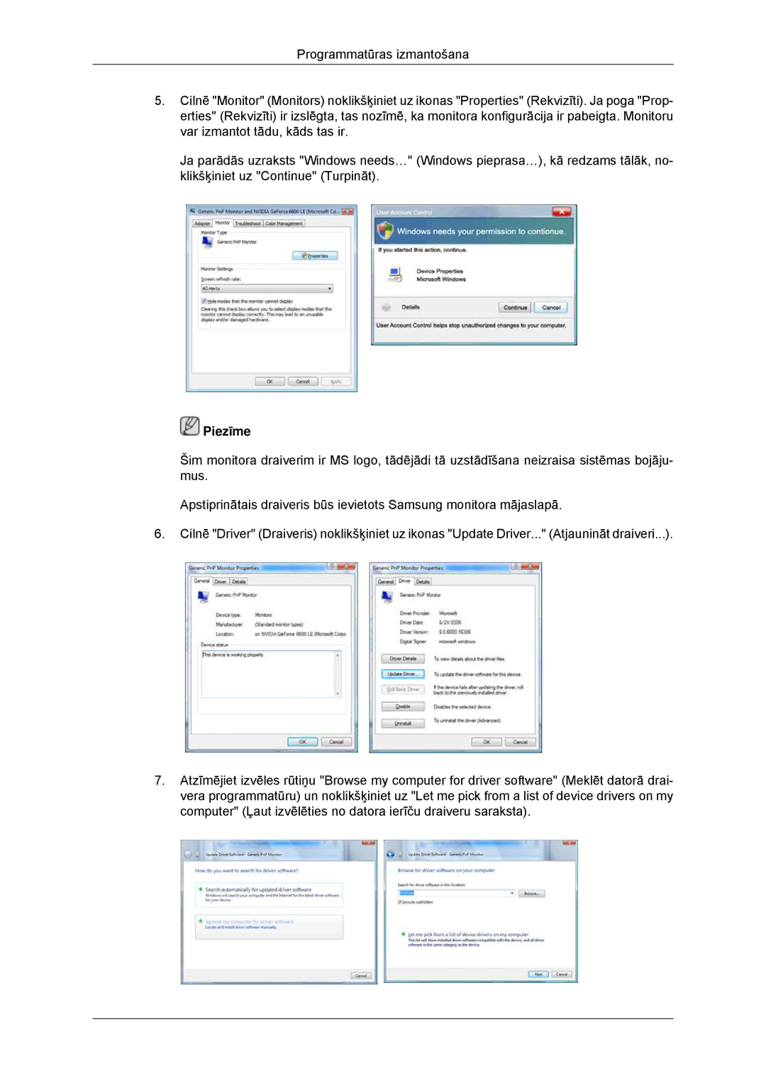 Samsung LS23MYYKBB/EDC manual Piezīme 