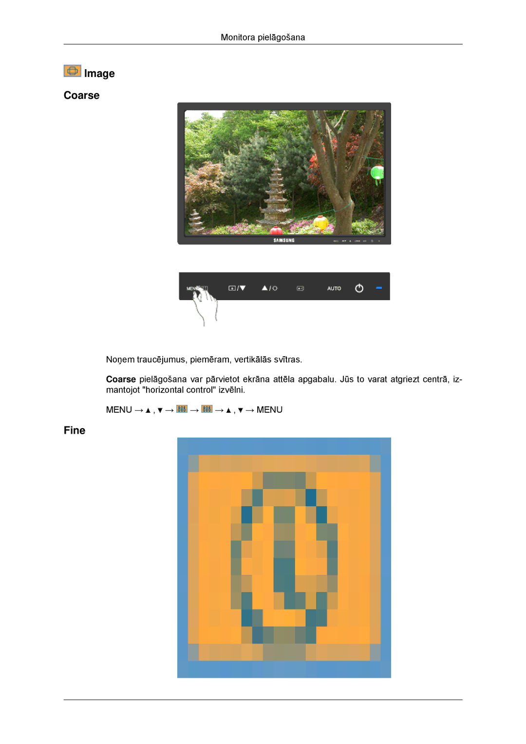 Samsung LS23MYYKBB/EDC manual Image Coarse, Fine 