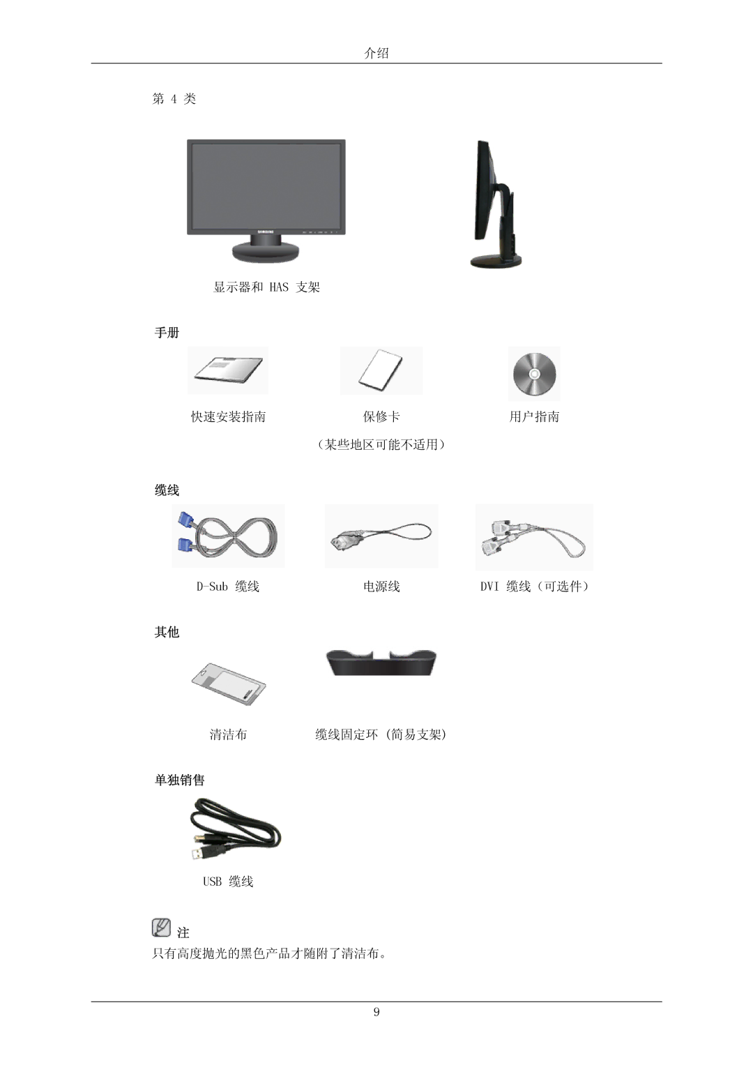 Samsung LS23MYZASC/EDC, LS23MYZABC/EDC, LS23MYZABCA/EN, LS23MYZABCABEN manual 单独销售 