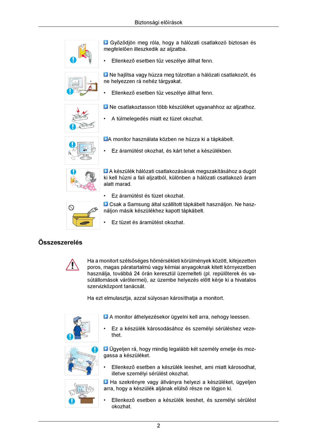 Samsung LS23MYZABCABEN, LS23MYZABC/EDC, LS23MYZABCA/EN, LS23MYZASC/EDC manual Összeszerelés 