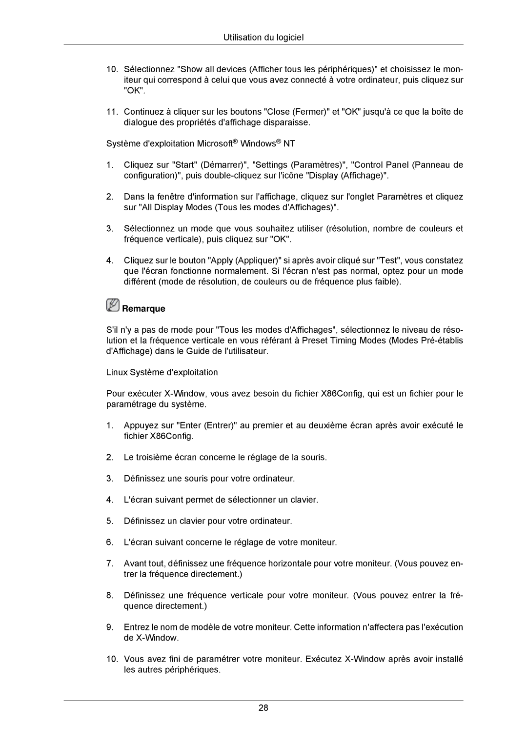 Samsung LS23MYZABCA/EN, LS23MYZABC/EDC manual Remarque 