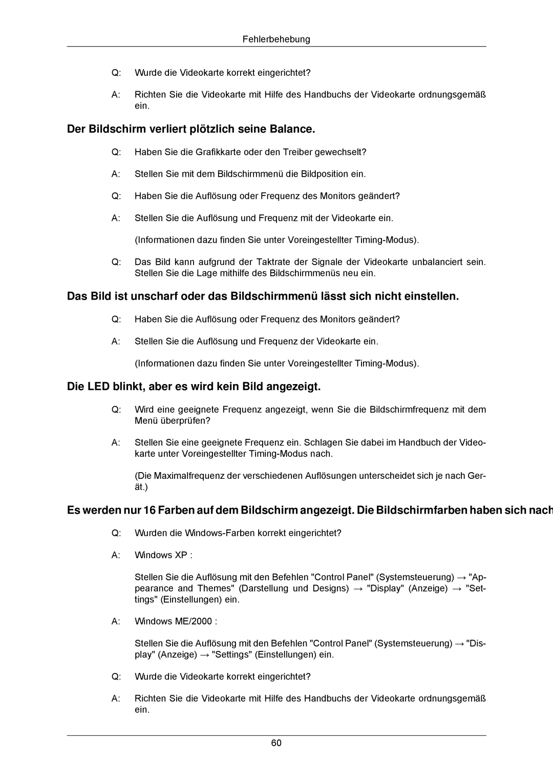 Samsung LS23MYZABCA/EN Der Bildschirm verliert plötzlich seine Balance, Die LED blinkt, aber es wird kein Bild angezeigt 